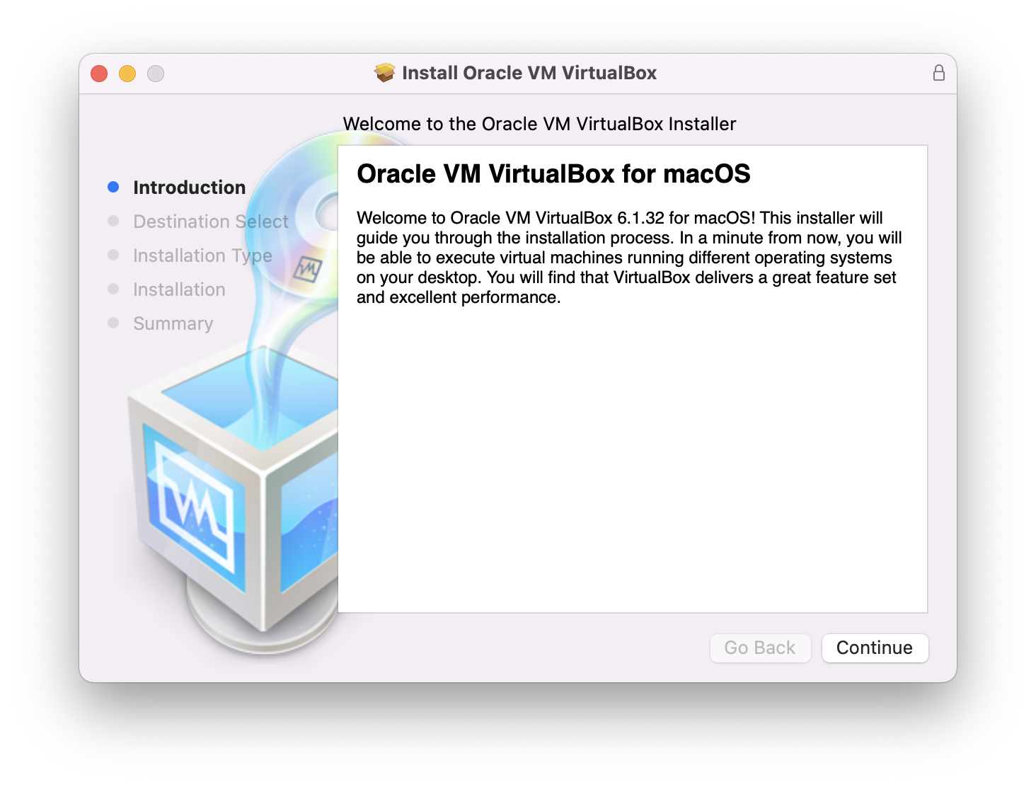 VirtualBox installation introduction