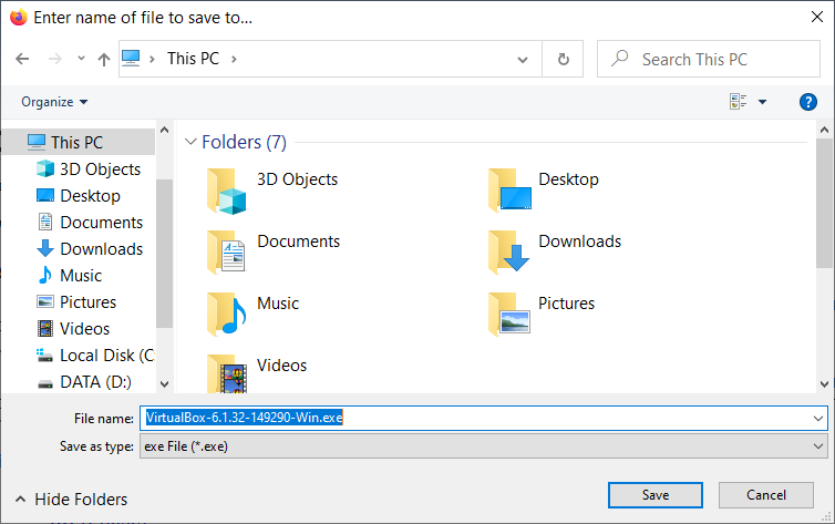 Save file dialog