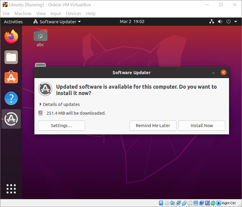 Ubuntu Software Updater Prompt