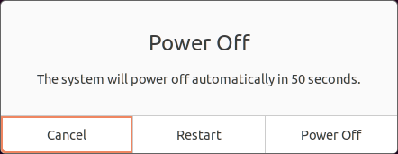 Ubuntu Power Off - Confirmation